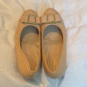 Cole Haan Women's Cream Wedge with Gold Accent. NWOB